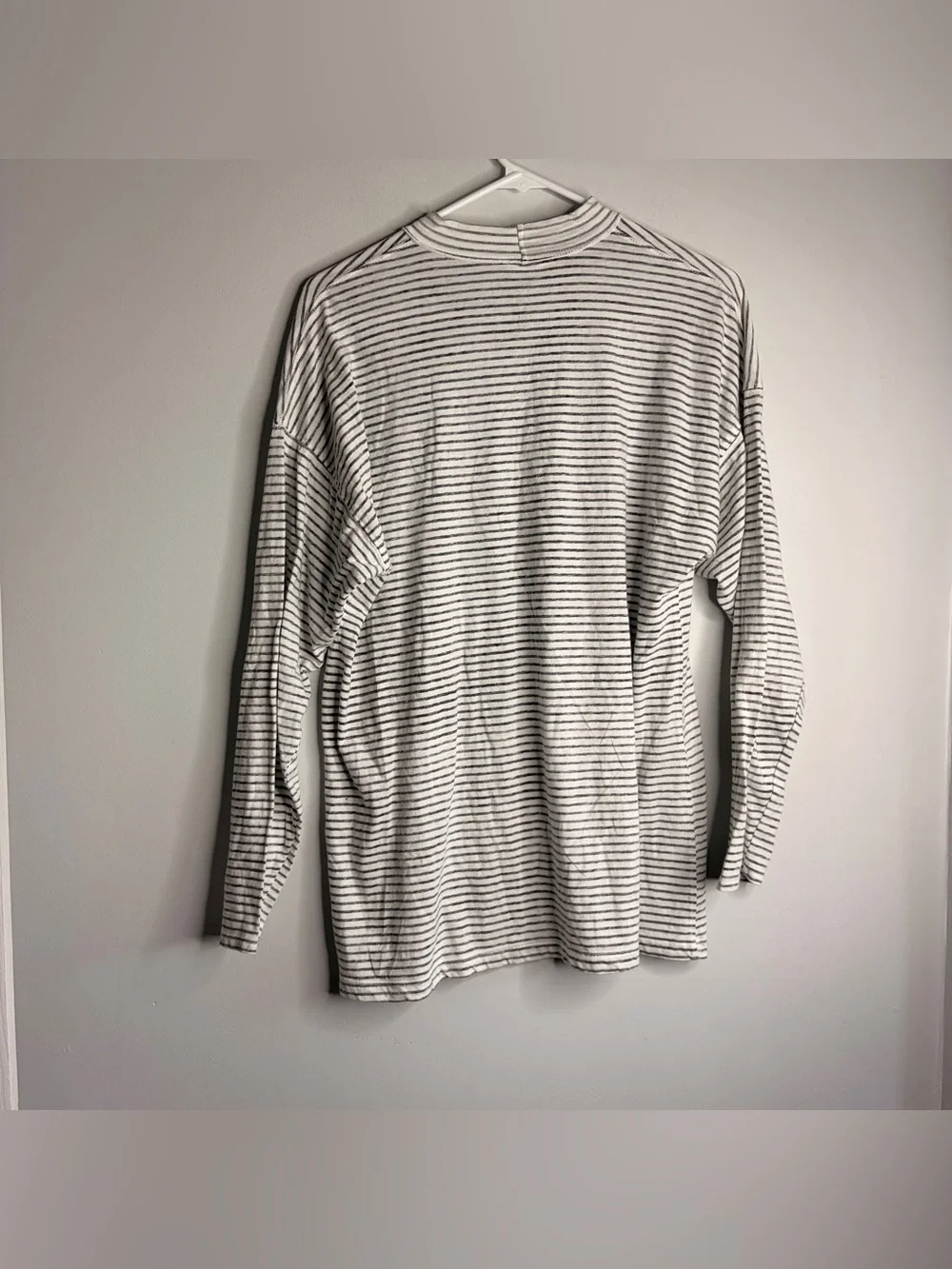 Free People Be Free MockNeck Striped Top - White‎ & Black XS Oversized